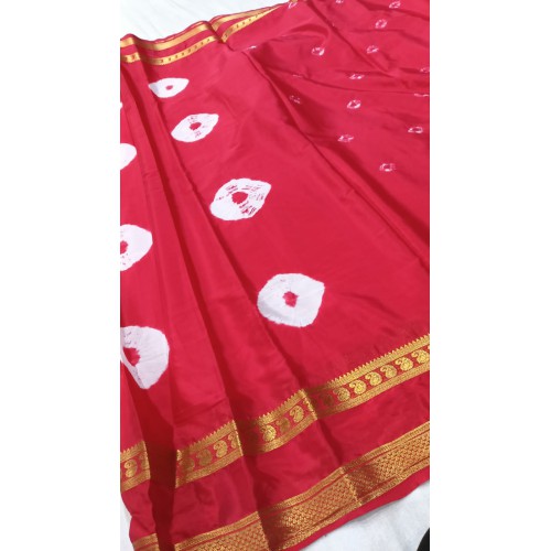 Banarasi Crep Bandhani Silk Saree