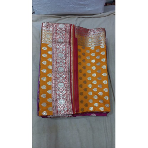 Katan Silk Saree With Silk Buta Jaal