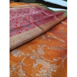 kora  satin silk saree