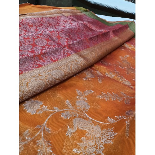 kora  satin silk saree