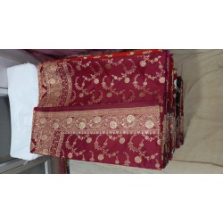 Banarasi Handloom Katan Silk Antique Saree Resham Zari