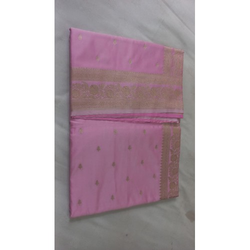 Silver Jari Border Banarasi Saree