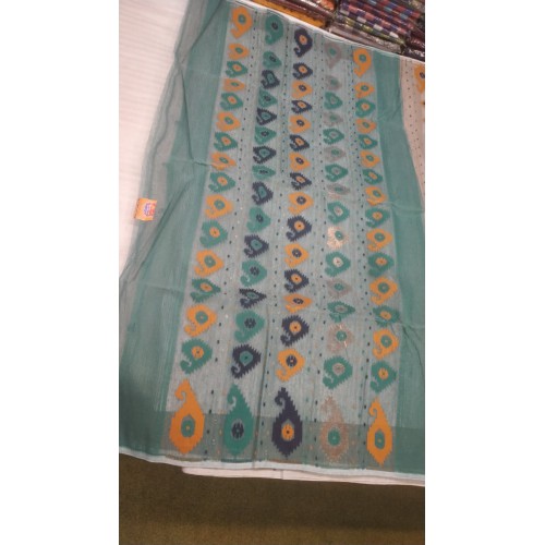 Timeless Elegance with Handloom Tant Boota cotton saree