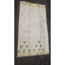 Turquoise Kota Cotton embroidered Saree