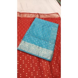 Pure Cotton Semi Handloom Banarasi saree
