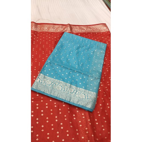 Pure Cotton Semi Handloom Banarasi saree