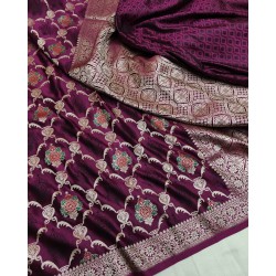Pure Kattan Silk Minedaar Boota Saree
