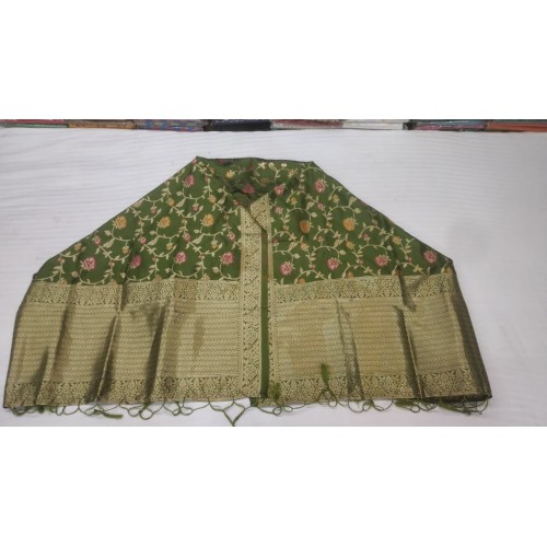 Banarasi Silk Jaal Malti colour boota all over Dupatta