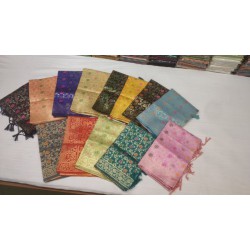 Banarasi Silk Jaal Malti colour buta Dupatta