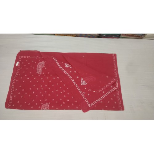 Lucknowi Pure Chikenkari Saree Handwork Work