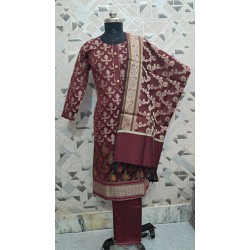 Cotton Buta Silk Suit