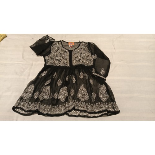 Elegant Handloom Long Frock Kurti with Beautiful Chicken Suit