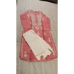 Discover the Elegance of Handmade Chikankari! Kurti Suit Set