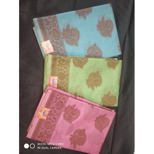 Hand loom Cotton with Coper resam jari Flower Boota