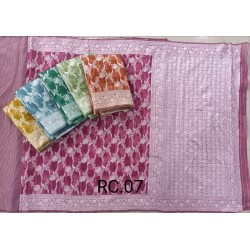Luxury Designer Multicolor Pure Linen Cotton Saree
