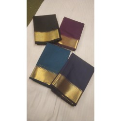 Elegant Pure Kattan Plain Saree with Lining Palu