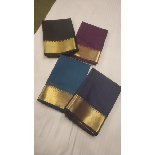 Elegant Pure Kattan Plain Saree with Lining Palu Elegant Pure Kattan Plain Saree with Lining Palu