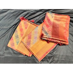 Banarasi Rangkat with Brush Hand Painting