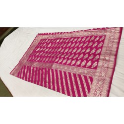 Pure Khaddi Chiffon Banarasi Lahariya Saree Pure Khaddi Chiffon Banarasi Lahariya Saree