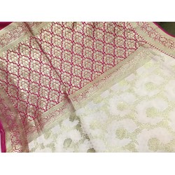 Pure Kattan Silk Minedaar Boota Saree