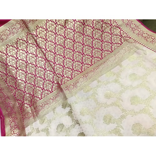 Pure Kattan Silk Minedaar Boota Saree