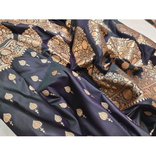 Pure Kattan Silk Minedaar Boota Saree