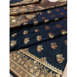 Pure Kattan Silk Minedaar Boota Saree Pure Kattan Silk Minedaar Boota Saree
