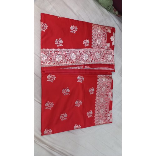 Silver Border Banarasi Saree