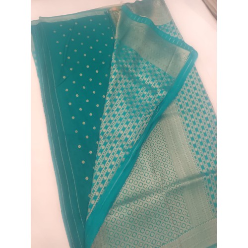 Georgette Check Reach Pallu Saree Georgette Check Reach Pallu Saree