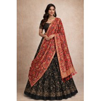 Dupatta Silk Jaal Malti color