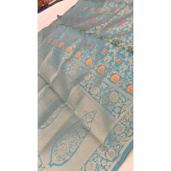 Banarasi Silk Jaal Multi colour all over Dupatta