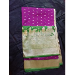 Kashi Ghat Print Silk Saree