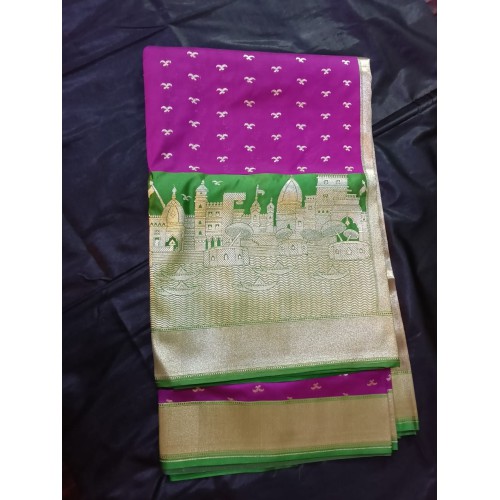 Kashi Ghat Print Silk Saree