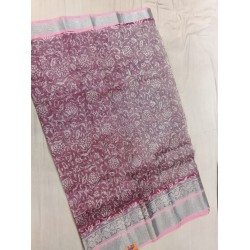 Cotton printed Banarasi saree