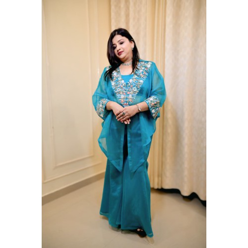 Pure Organza Embroidered Shrug